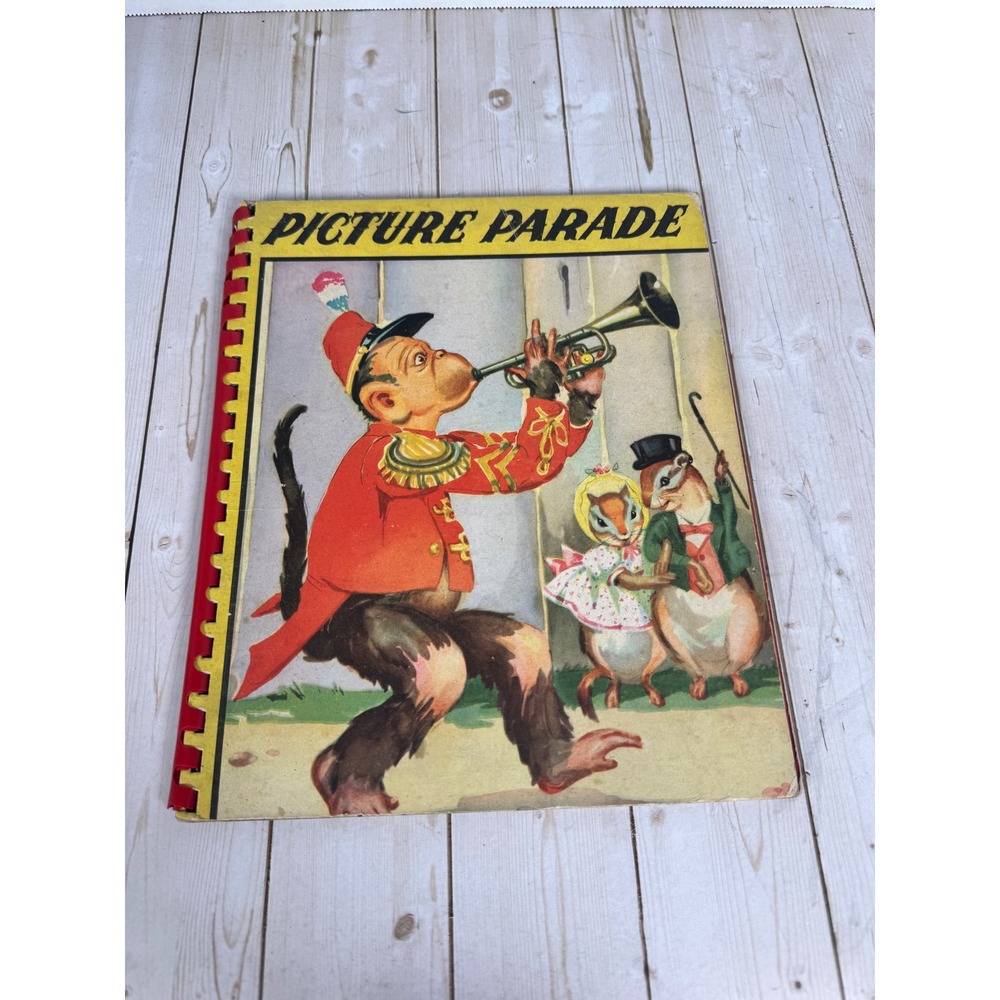 Picture Parade Saalfield 1942 Spiral Bound Children's Book Little Black Sambo